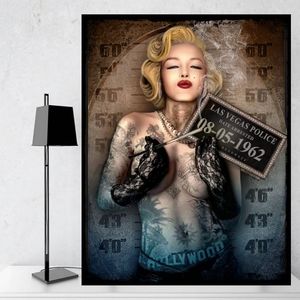 Marilyn Monroe Sexy Tattood Mugshot Art Print 11x8.5 Framed